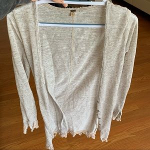 Free people duster cardigan lace hem